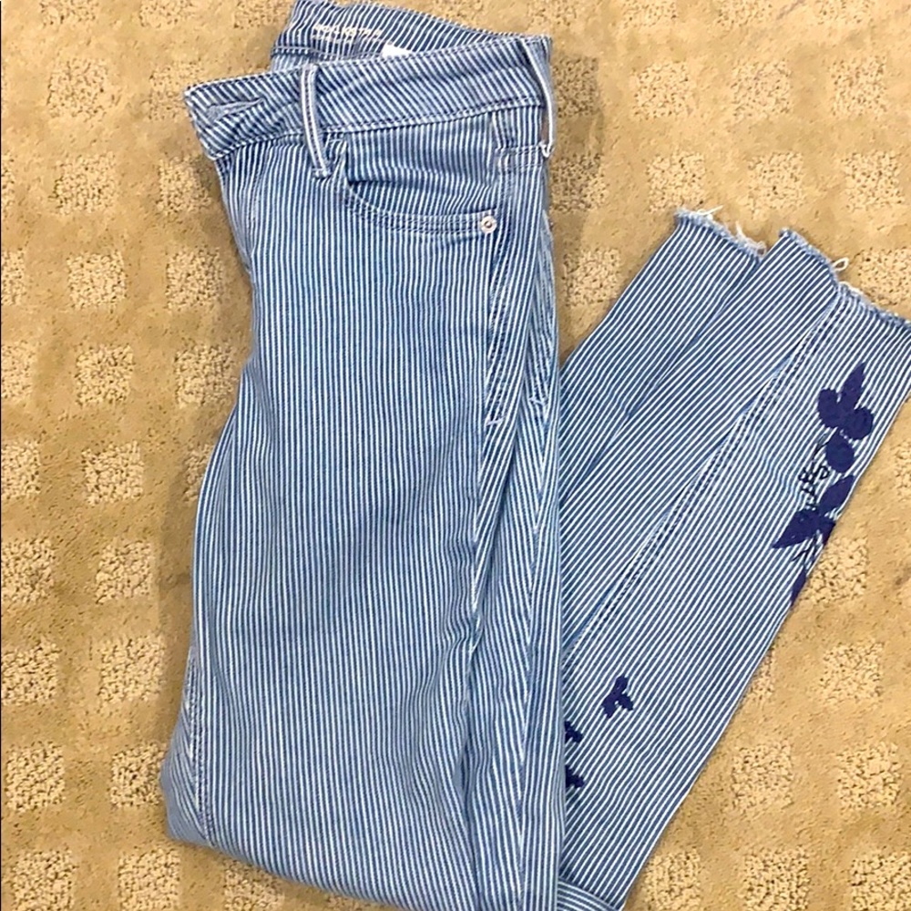 Raw hem skinny